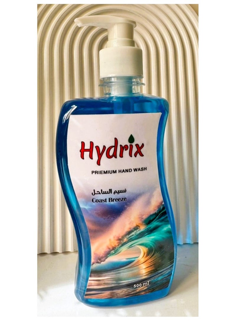 hydrix hand wash with (coconut+palm )oil 500ml breeze coast scent - Image 3