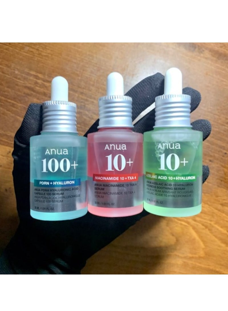 Anua Wonder 10% Niacinamide+ 4% Tranexamic Acid Serum With New Look 30ml + PDRN Hyaluronic Acid Capsule 100 Serum 30ml + Azelaic Acid 10 Hyaluron Redness Soothing Serum 30ml - Image 5