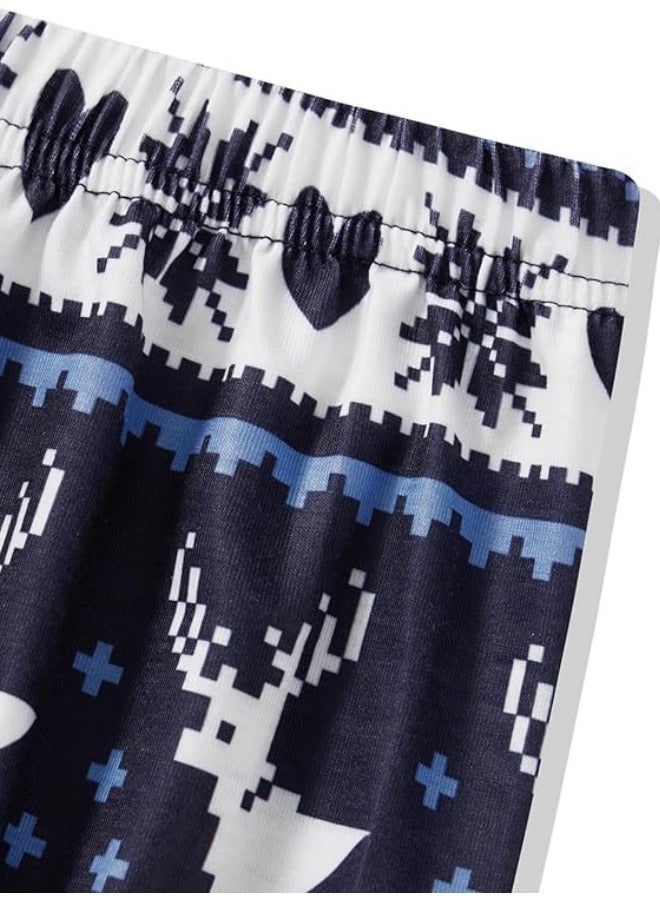 CCOVERY Matching Family Pajamas Sets Holiday Long Sleeve Festival Pajamas Round Neck Print Xmas Pjs Matching Set Casual Soft Home Sleepwear Loungewear - Image 5