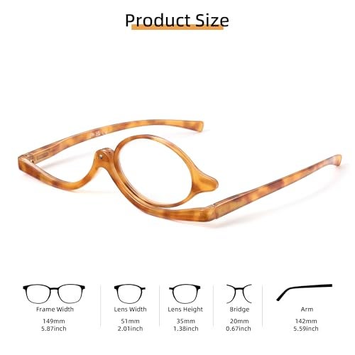 JM 2 Pairs Makeup Reading Glasses Magnifying Flip Down Cosmetic Readers for Women with Spring Hinge +3.0 - Image 5