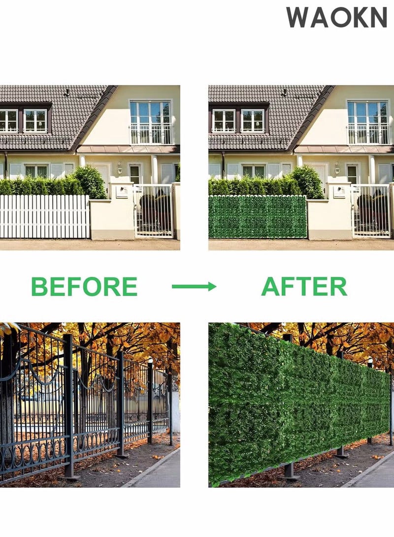 دبليو أيه أو كي أن سياج أخضر مصنوع من أوراق الشجر الاصطناعية، حديقة خضراوات صناعية، سياج شبكي للخصوصية بطول 3 أمتار، عشب صناعي، نباتات صناعية، أوراق خضراء قابلة للتمدد، ديكور حديقة المنزل، سياج شبكي مزخرف، جدار أخضر، ديكورات خارجية، فناء منزلي، ديكورات منزلية. - Image 3