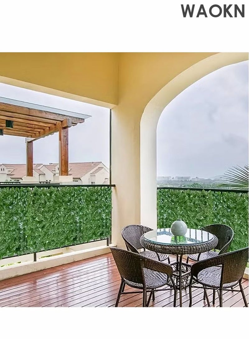 دبليو أيه أو كي أن سياج أخضر مصنوع من أوراق الشجر الاصطناعية، حديقة خضراوات صناعية، سياج شبكي للخصوصية بطول 3 أمتار، عشب صناعي، نباتات صناعية، أوراق خضراء قابلة للتمدد، ديكور حديقة المنزل، سياج شبكي مزخرف، جدار أخضر، ديكورات خارجية، فناء منزلي، ديكورات منزلية. - Image 2