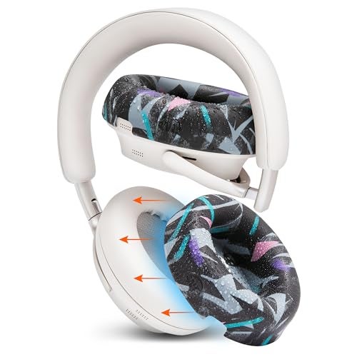 WC SweatZ QC Ultra Patented Protective Earpad Covers Compatible with Bose QuietComfort Ultra Gen 1 Gen 2 by Wicked Cushions Sweatproof Washable 90s Black - Image 1