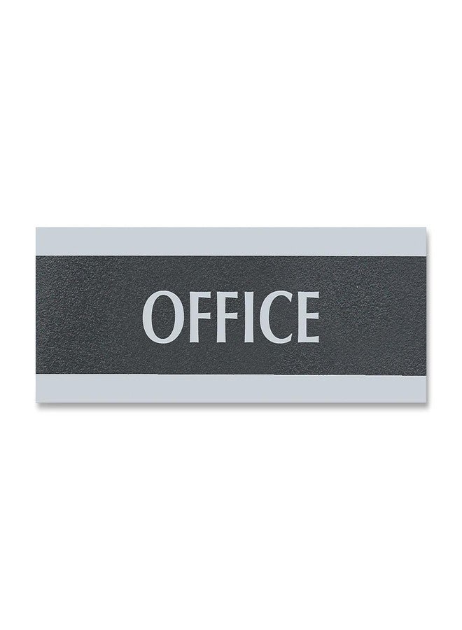 Headline Sign 4762 Century Series Office Sign, OFFICE, 9 x 3, Black/Silver - Image 1