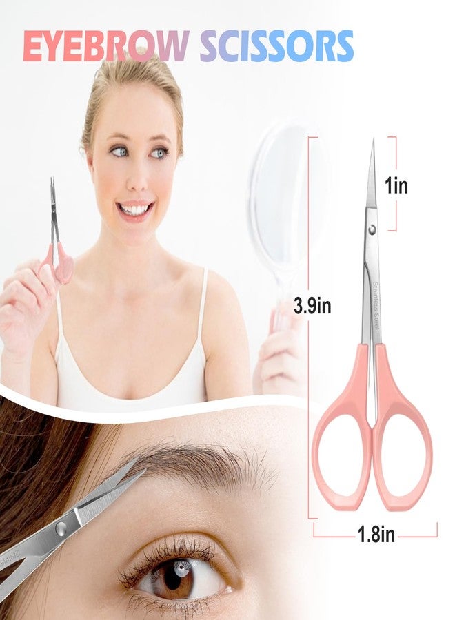 KAJUDA 2 Pcs Eyebrow Scissors for Women， Small Scissors Beauty for Facial Hair, Beard, Ear, Nose, Moustache， Stainless Steel - Image 5