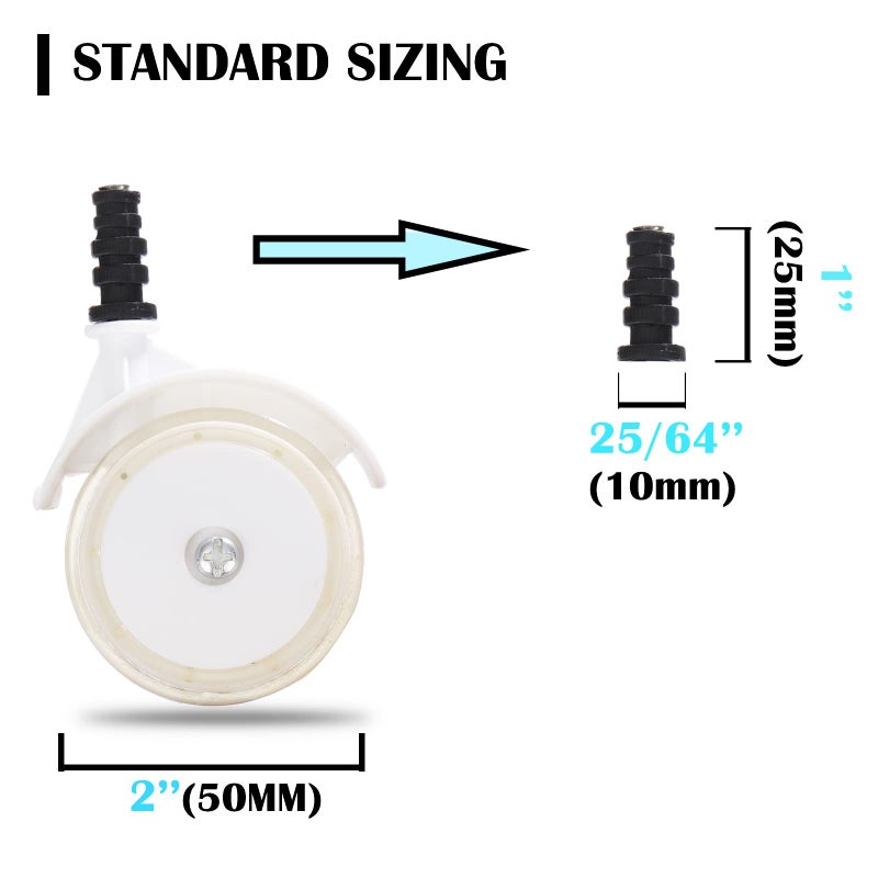 WYI Baby Walker Wheels Replacement Parts, 2'' Plastic Rubber Wheels Casters, Removable, Safe for All Floors,Set of 4 (Pink) - Image 3