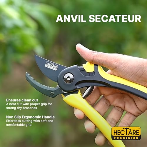 HECTARE Anvil Pruning Secateurs - Heavy Duty Garden Clippers for Dry & Hard Wood, Comfort Grip, Stainless Steel Blades, Ideal for Thicker Branches - Image 5