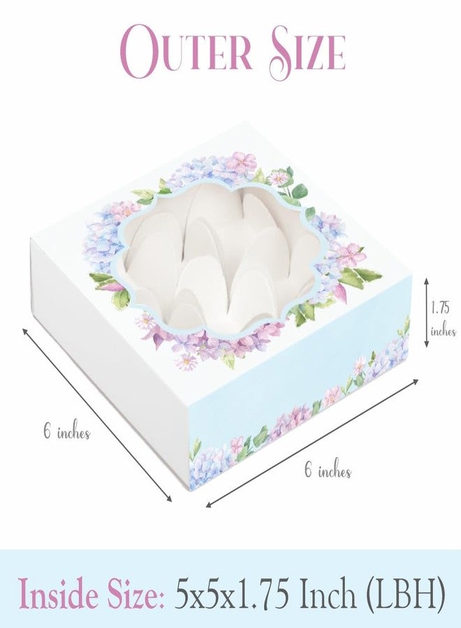 Chic a Choc Chocolate Box for 9 Pieces - Blue Floral (Pack of 8 Boxes) / Truffles, Laddo, Mithai, 4 Brownies. Slider Tray Box - Image 2