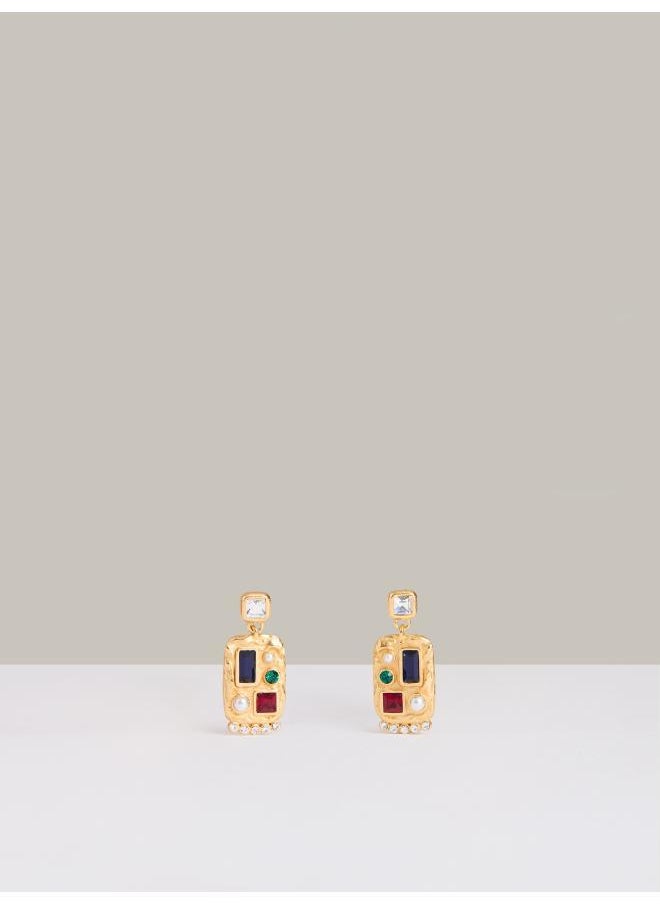 REISS Skylyn:  Crystal Rectangle Drop Earrings  - Image 1