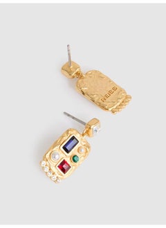 REISS Skylyn:  Crystal Rectangle Drop Earrings  - Image 2