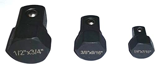 Pittsburgh 3 PC Square Drive Socket Caps, Hex 7/16", 9/16" & 3/4" with 1/4", 3/8" & 1/2" Drives - Image 4