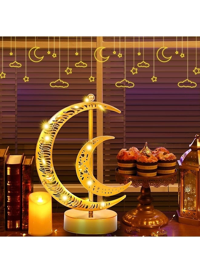 نيبمينينت أضواء رمضان، مصابيح زخرفية لرمضان، مصباح القمر، أضواء ليلية لديكور المنزل، غرفة المعيشة، المكتب، العطلات - Image 1