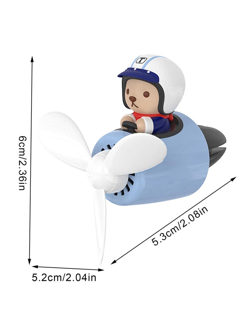 SYOSI Cartoon Air Freshener for Car, Bear Pilot Car Air Freshener Car Diffuser, Rotating Propeller Automotive Accessories, Outlet Fan Air Diffuser for Car Vent Perfume Automotive Decoration - Image 2
