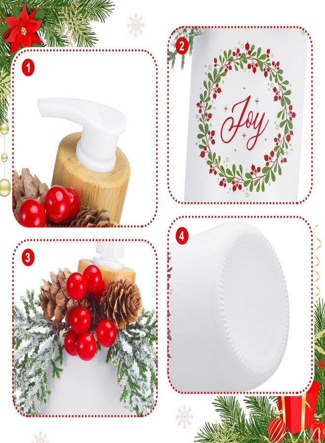 Rtteri 2 Pcs Christmas Soap Dispenser 2 Pcs Red Berry Branch Decoration Bathroom Hand Soaps Dispenser Kitchen Christmas Decoration Cute Soap Pump for Farmhouse Indoor Bathroom Decor - Image 4