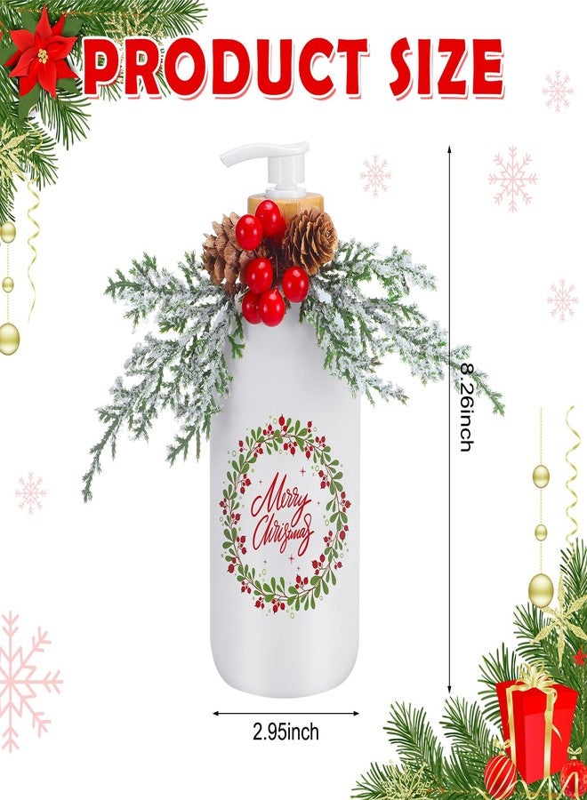 Rtteri 2 Pcs Christmas Soap Dispenser 2 Pcs Red Berry Branch Decoration Bathroom Hand Soaps Dispenser Kitchen Christmas Decoration Cute Soap Pump for Farmhouse Indoor Bathroom Decor - Image 2
