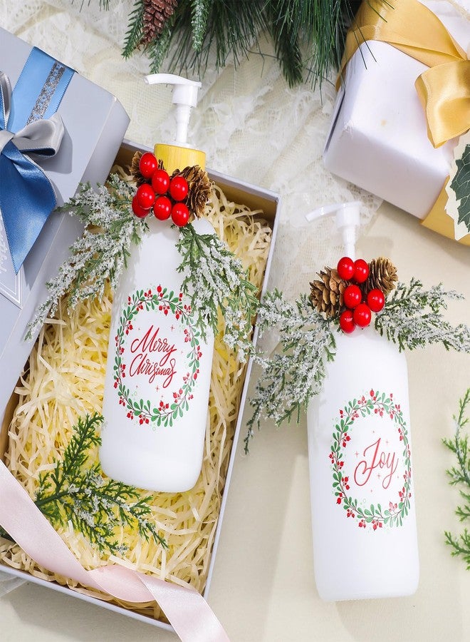 Rtteri 2 Pcs Christmas Soap Dispenser 2 Pcs Red Berry Branch Decoration Bathroom Hand Soaps Dispenser Kitchen Christmas Decoration Cute Soap Pump for Farmhouse Indoor Bathroom Decor - Image 5