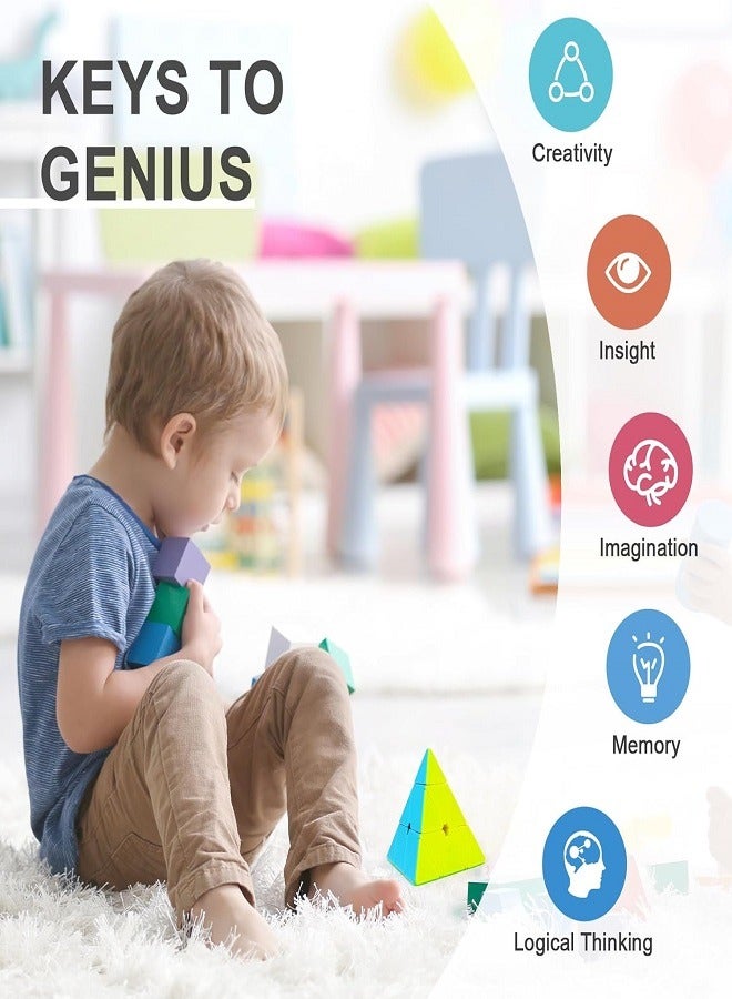 ماجيك كيوب مكعب السرعة الهرمي المثلث المكعب السحري الهرمي بدون ملصقات - Image 3