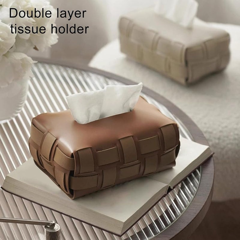 Double Compartment Tissue Dispenser Holder Contemporary Storage Case Color A - Image 4