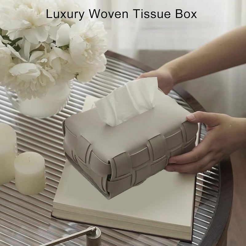 Double Compartment Tissue Dispenser Holder Contemporary Storage Case Color A - Image 5
