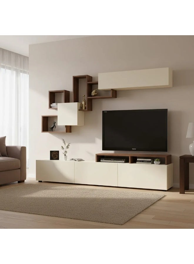 Stylish Home Brown and beige TV cabinet and table - Elit2 210x40x36.4 cm - Image 2