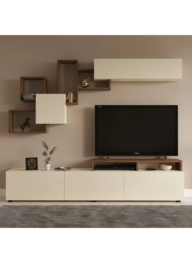 Stylish Home Brown and beige TV cabinet and table - Elit2 210x40x36.4 cm - Image 3