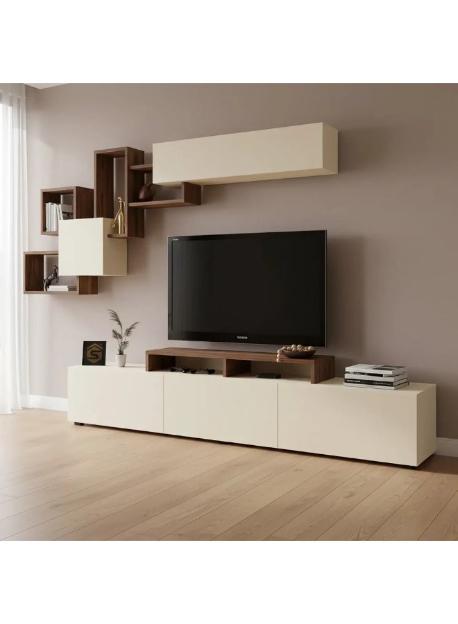 Stylish Home Brown and beige TV cabinet and table - Elit2 210x40x36.4 cm - Image 4