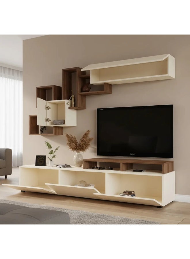 Stylish Home Brown and beige TV cabinet and table - Elit2 210x40x36.4 cm - Image 5