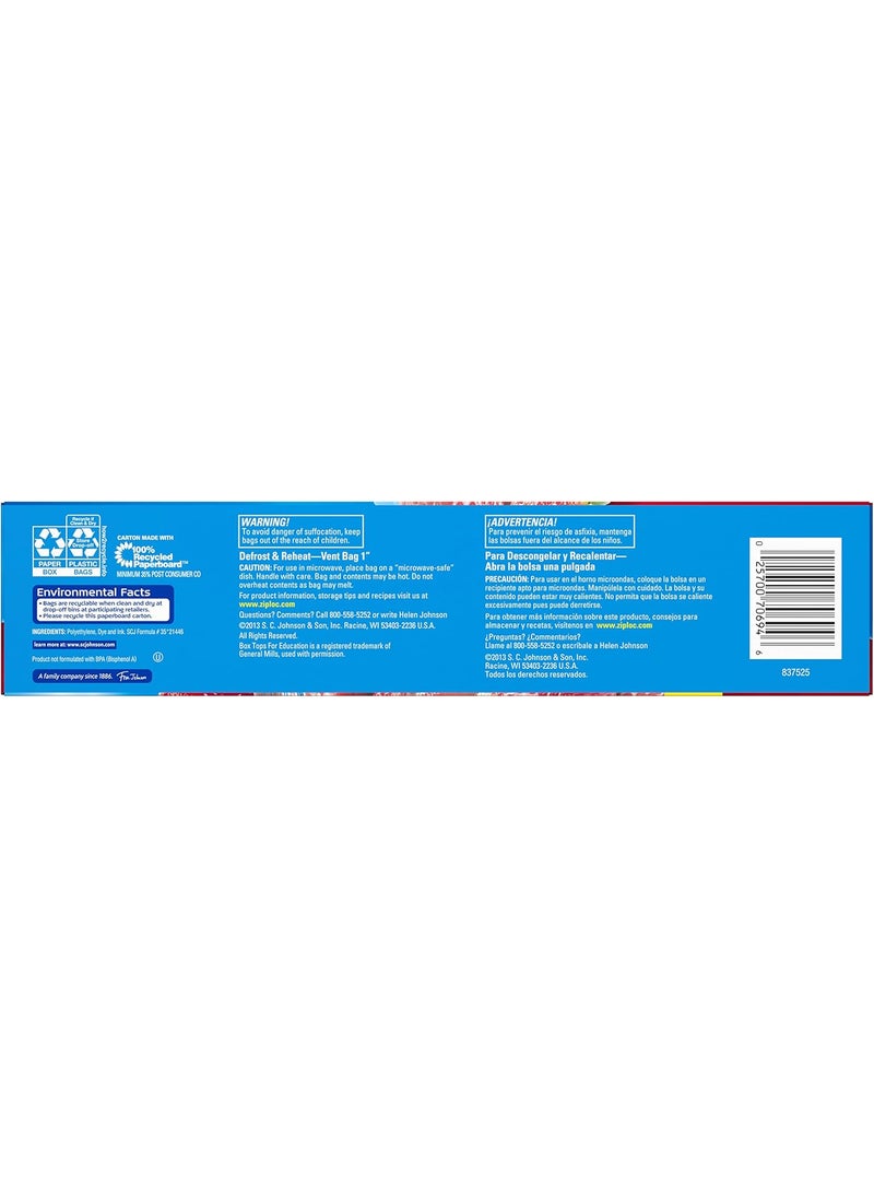 Ziploc Ziploc Double Zipper Storage Bags 1 gal 175 mil 96 x 121 Clear 19 BagsBox 12 BoxesCarton  - Image 5