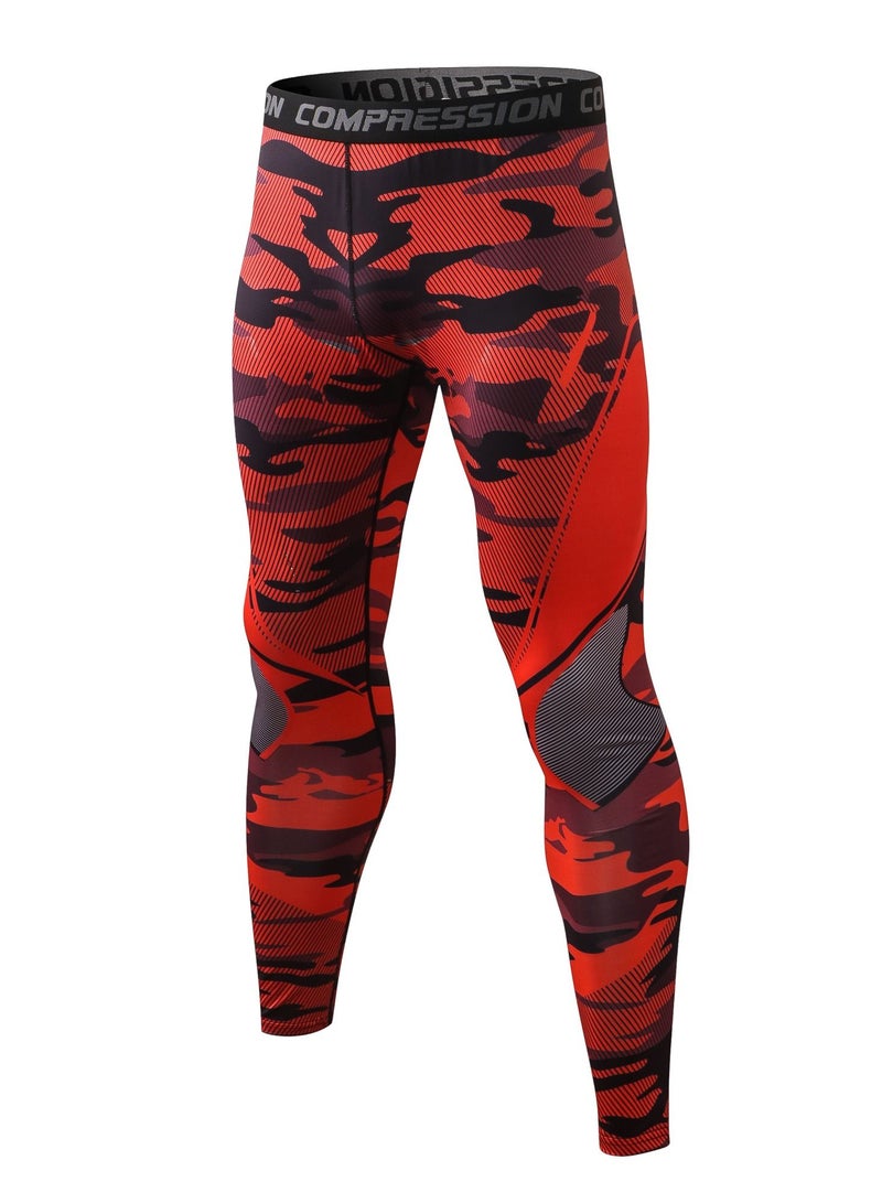 Men Quick Dry Breathable Elastic Trousers Red - Image 1