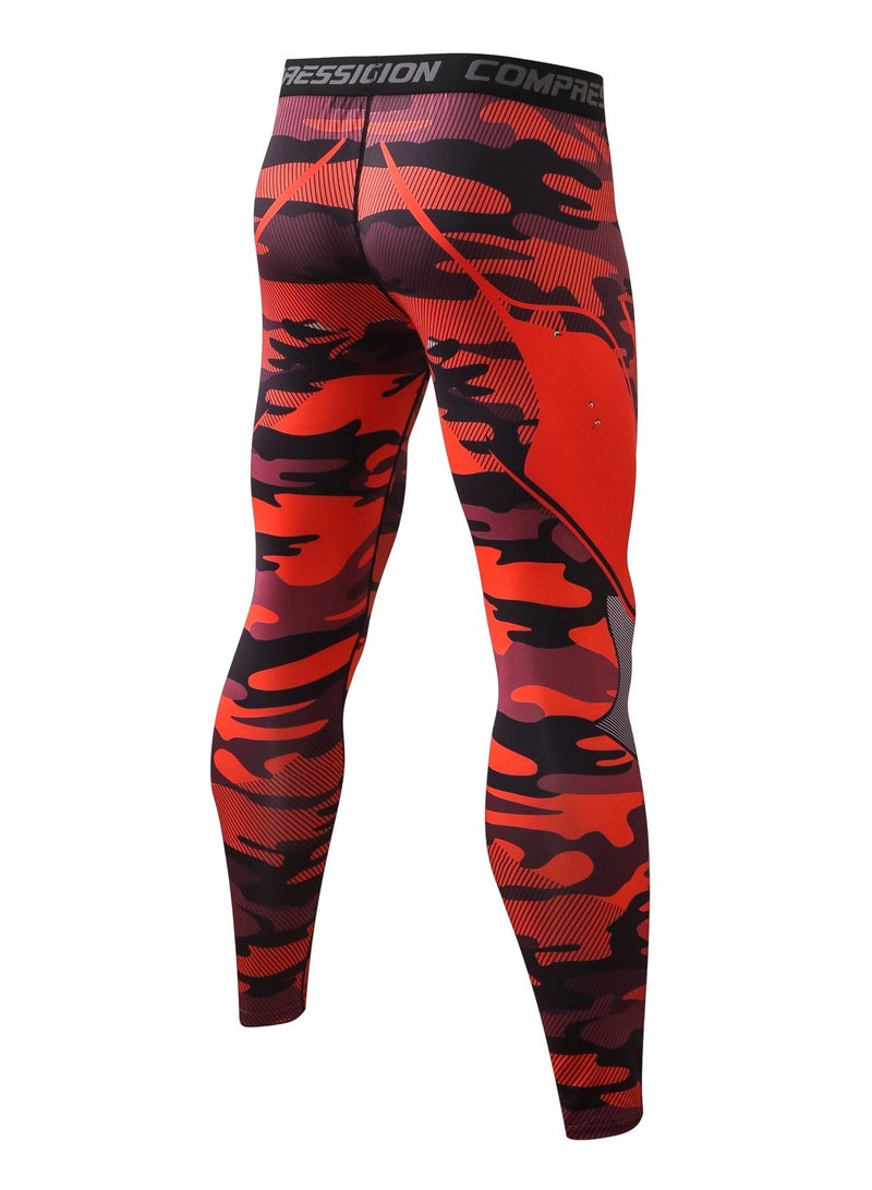 Men Quick Dry Breathable Elastic Trousers Red - Image 2