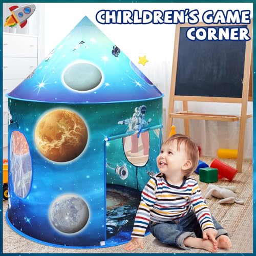 Kaivee Space World Play Tent Pop Up Kids Indoor Sensory Playhouse Children Foldable Kids Tent for Boys Girls Toddler as 3 4 5 6 7 Years Gift as Birthday Christmas Toys - Image 5