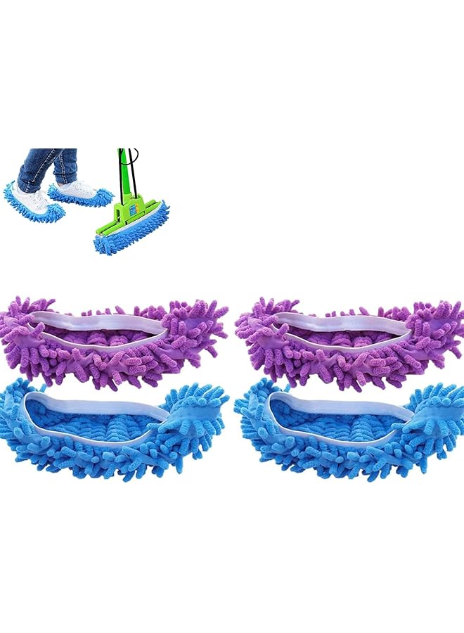 PROMASS Microfiber Mop Slippers Shoes Cover, Reusable Floor Cleaning Shoes for Bathroom, Kitchen, House Polishing - 2 Pairs, Washable Dust Duster Shoes Cover - Image 1