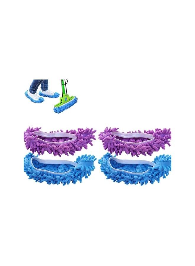 PROMASS Microfiber Mop Slippers Shoes Cover, Reusable Floor Cleaning Shoes for Bathroom, Kitchen, House Polishing - 2 Pairs, Washable Dust Duster Shoes Cover - Image 2
