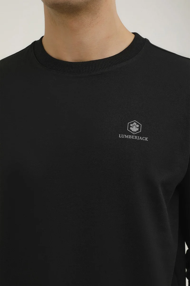 لامبرجاك M-SN75 Basic C Neck Sweat Black Men's Sweatshirt
