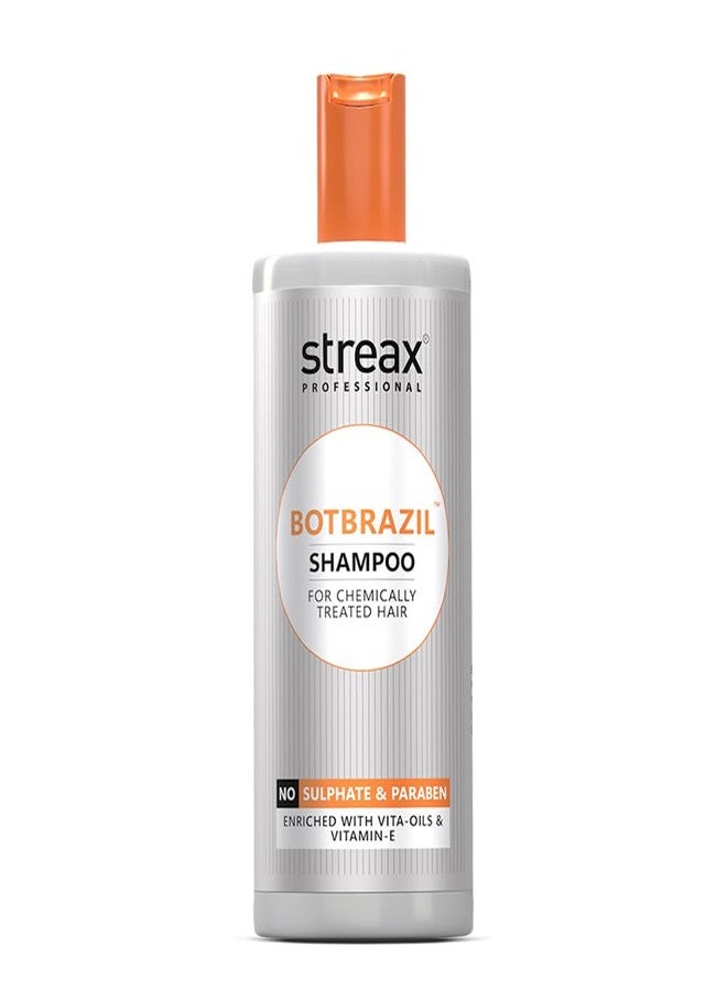 Streax Professional BotBrazil Shampoo,300 ml for Keratin, Nanoplasty, & Smoothening, Sulphate & Paraben-Free Shampoo for Women & Men, Enriched with Vita Oils Nourishes Chemically Treated Hair - Image 1