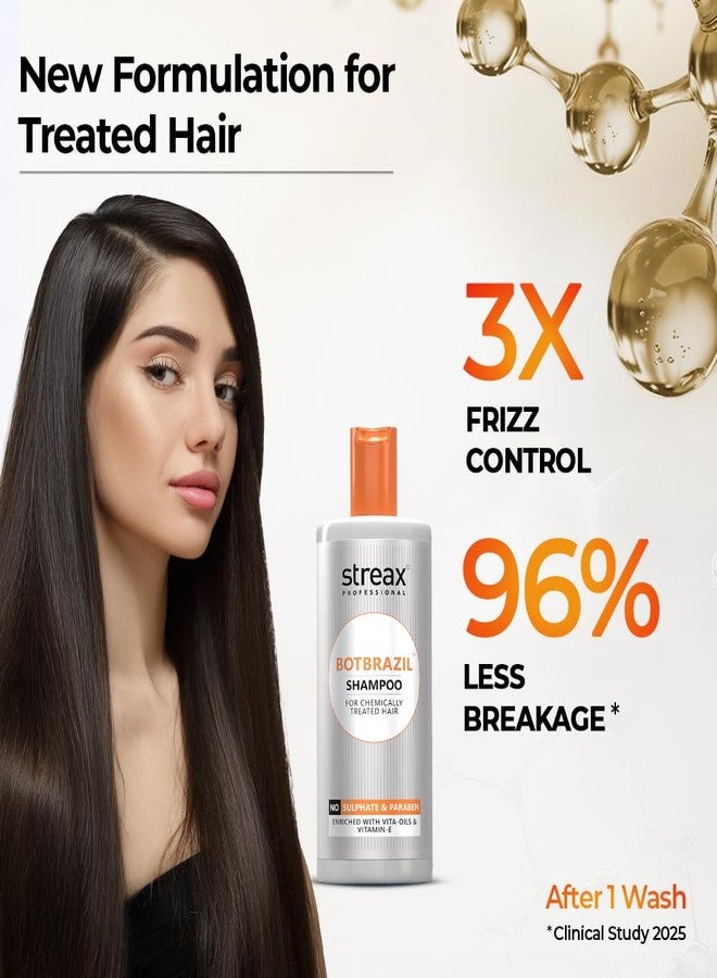 Streax Professional BotBrazil Shampoo,300 ml for Keratin, Nanoplasty, & Smoothening, Sulphate & Paraben-Free Shampoo for Women & Men, Enriched with Vita Oils Nourishes Chemically Treated Hair - Image 3