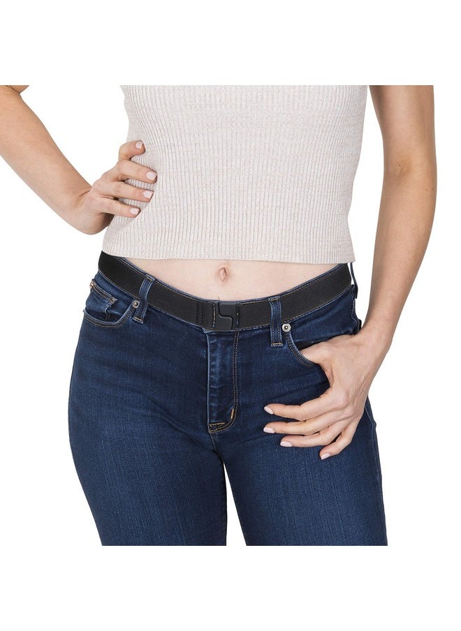 INVISIBELT - No Show Women’S Stretch Belt Adjustable Flat Belt One Size (Black) - Image 1