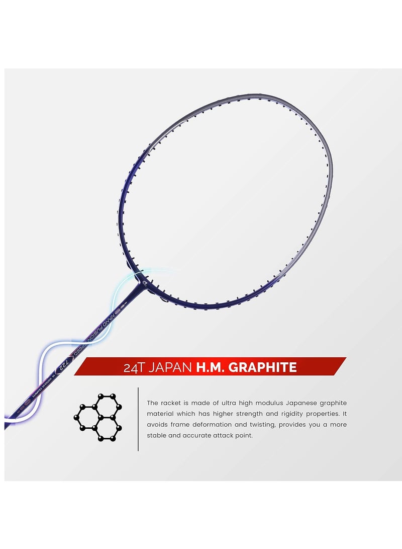 Apacs Nano Fusion Speed 722 Graphite Unstrung Badminton Racket with Full Racket Cover | For Intermediate Players | 76 grams | Maximum String Tension - 30lbs  - Image 3