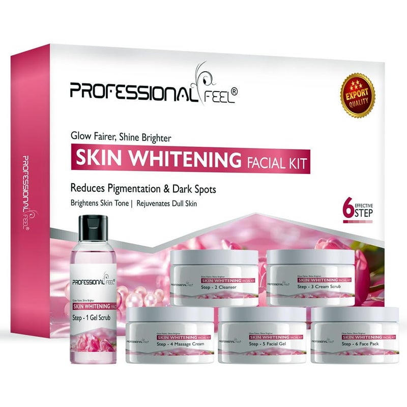 Professional Feel Skin Whitening Facial Kit Reduces Pigmentation Dark Spots Set of 6 600 GM - Image 1