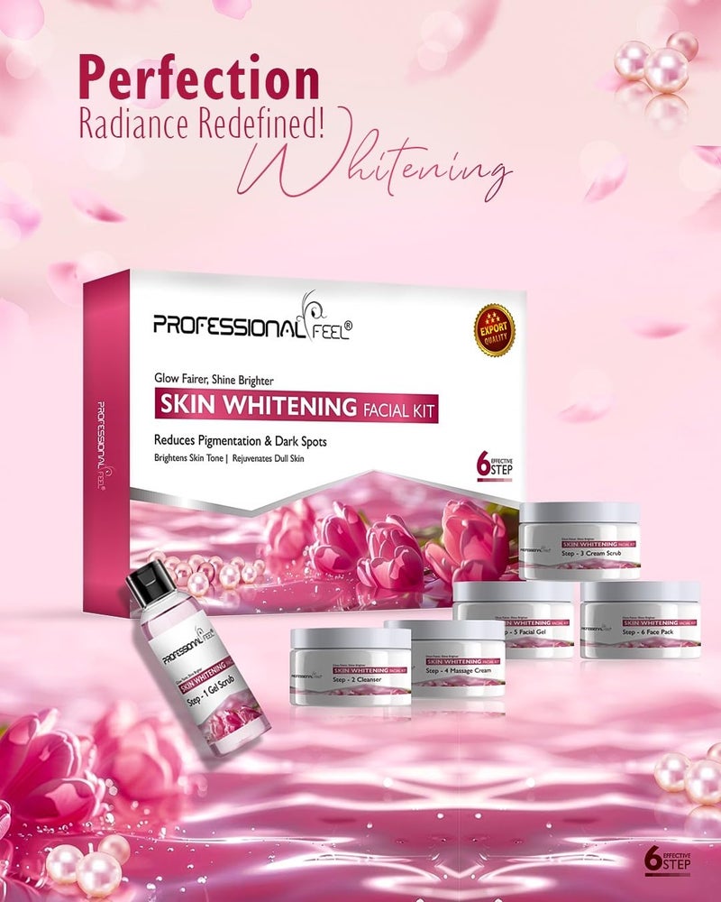 Professional Feel Skin Whitening Facial Kit Reduces Pigmentation Dark Spots Set of 6 600 GM - Image 2