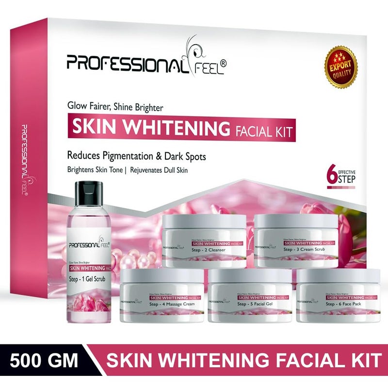 Professional Feel Skin Whitening Facial Kit Reduces Pigmentation Dark Spots Set of 6 600 GM - Image 3