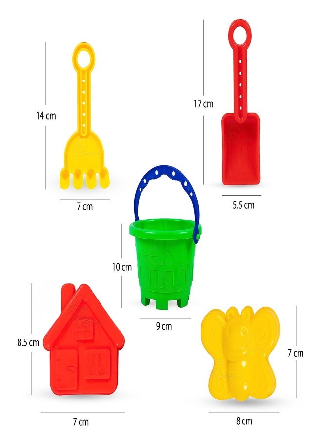 Globular Gardening Beach Toy Set for Kids with Bucket Sand Modul Tools Water Can Sand Garden Pretend Role Play Set Children Learn Play Fun Toddler Kids Set Gift for Boys Girls - 5 Piece Beach Tool - Image 3