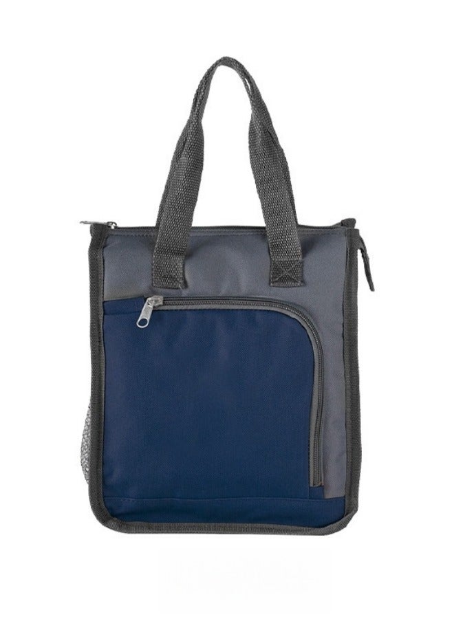 Browning Insulated Bag Ice Bag Cooler Bag Portable Oxford Cloth Lunch Bag Insulated Bag Portable Lunch Box Bag - Blue and Gray  - Image 1