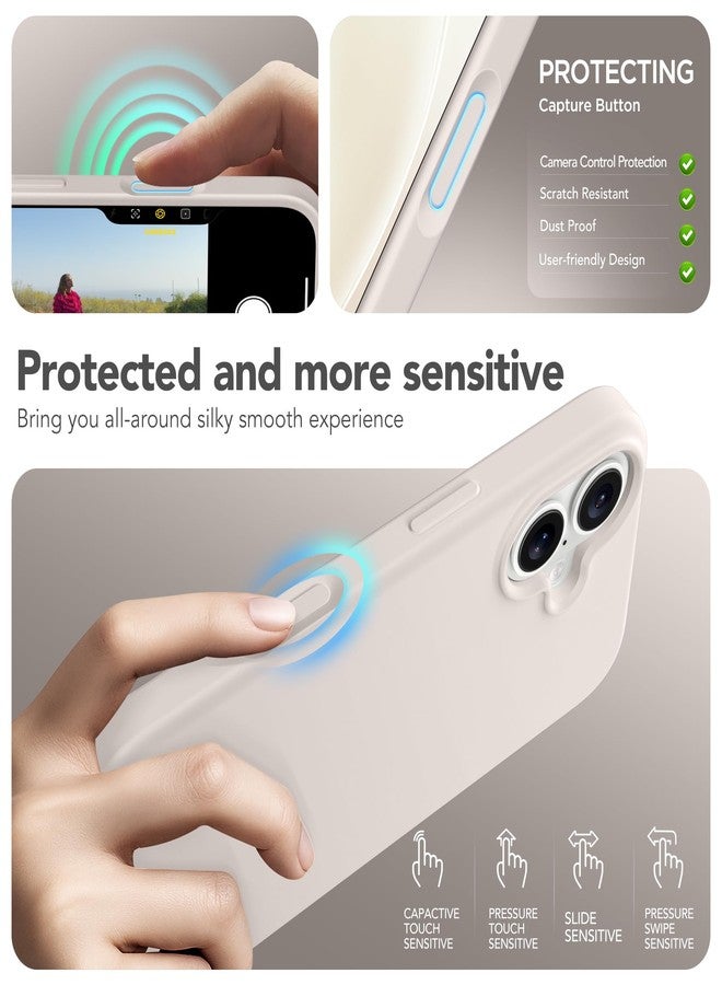 GONEZ Magnetic for iPhone 17 Case, Compatible with MagSafe, [Screen Protector + Camera Lens Protector], Liquid Silicone Anti-Scratch Shockproof Protective Phone Case 6.3 inch, Stone - Image 5