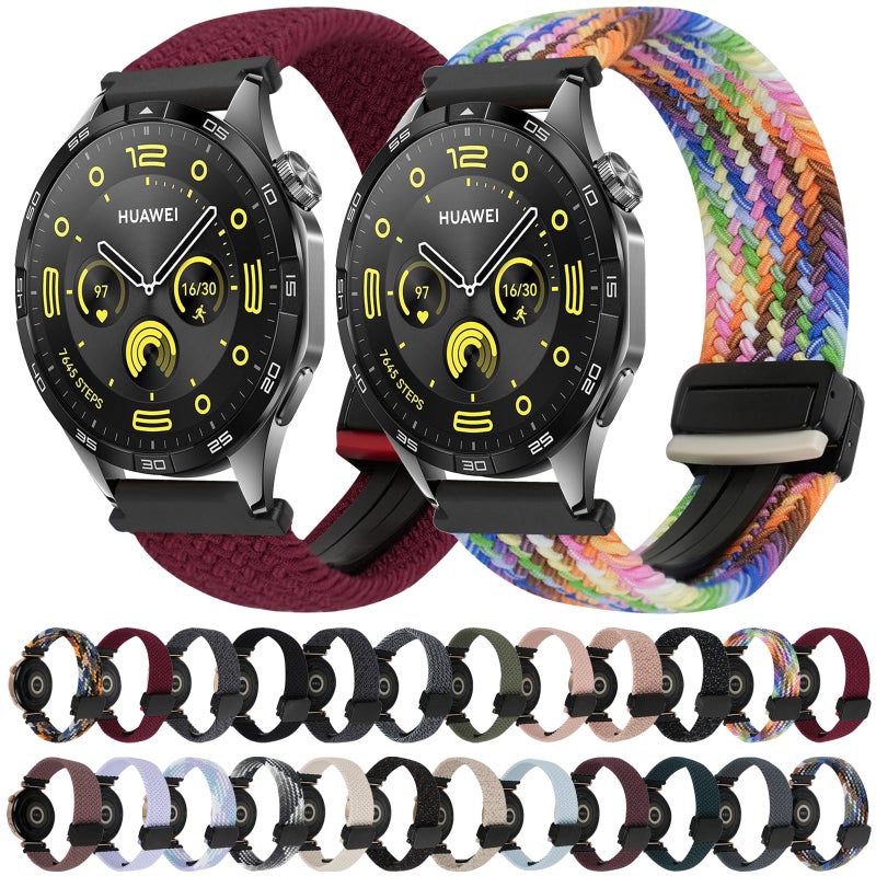 erorex For Huawei Watch Buds 22Mm Magnetic Buckle Braided Watch Band(Black) - Image 5