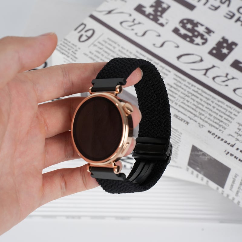 erorex For Huawei Watch Buds 22Mm Magnetic Buckle Braided Watch Band(Black) - Image 3