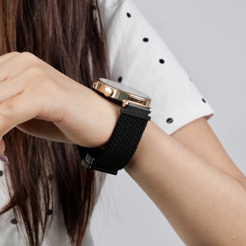 erorex For Huawei Watch Buds 22Mm Magnetic Buckle Braided Watch Band(Black) - Image 4