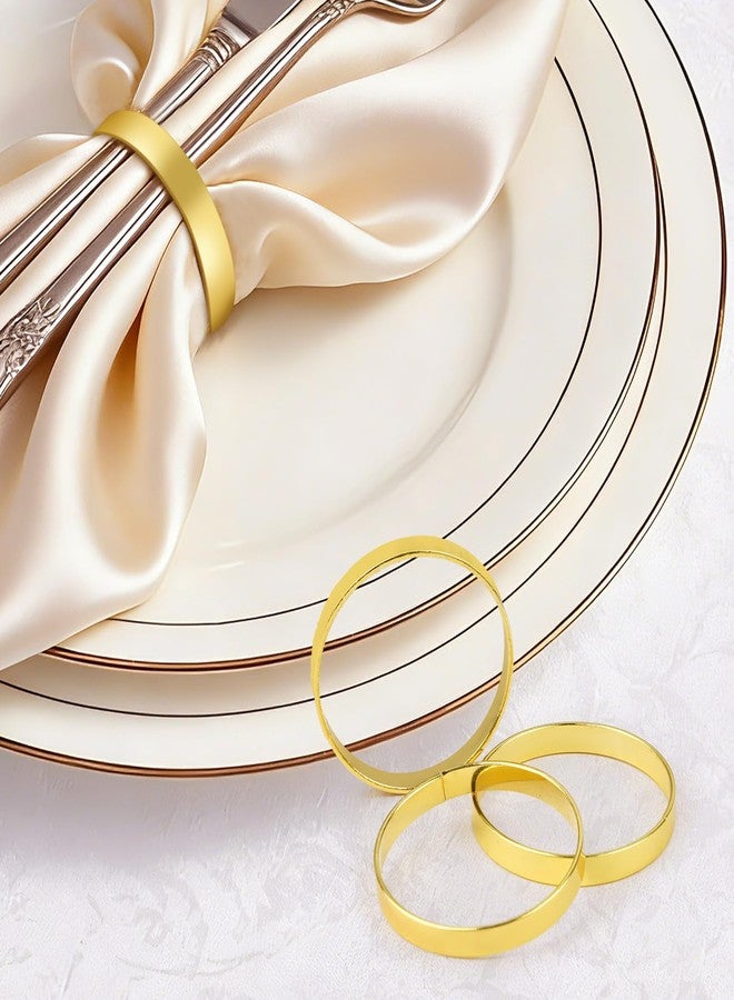 FACULX 200pcs Gold Napkin Rings Bulk,FACULX Round Gold Metal Napkin Buckles Suitable for Dining Tables,Parties, Everyday Use,Weddings,Banquets,Kitchens,Valentine's Day,and Table Settings - Image 2