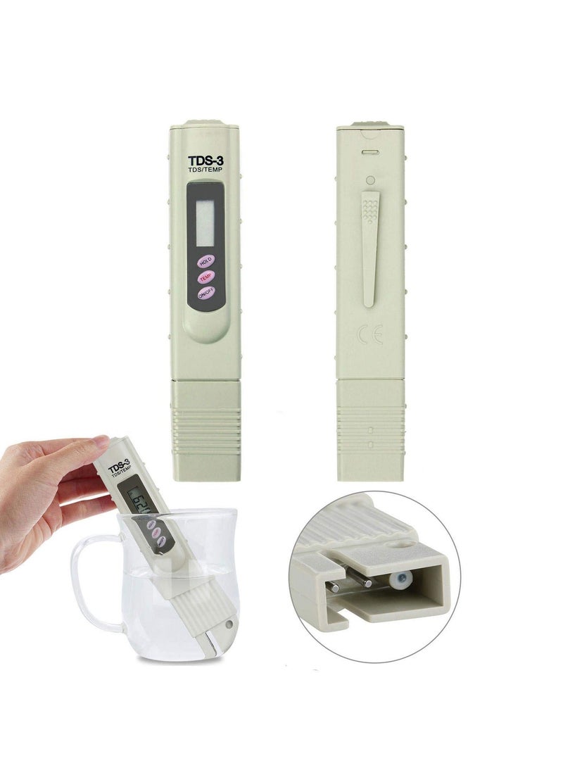 تي دي إس 3 جهاز قياس نقاء المياه الرقمي TDS، قلم رقمي لقياس نقاء المياه TDS، جهاز قياس رقمي لقياس نقاء المياه TDS - جهاز محمول لقياس الشوائب لجودة مياه الشرب، يقيس إجمالي المواد الصلبة الذائبة للاستخدام المنزلي وأحواض السمك. - Image 3