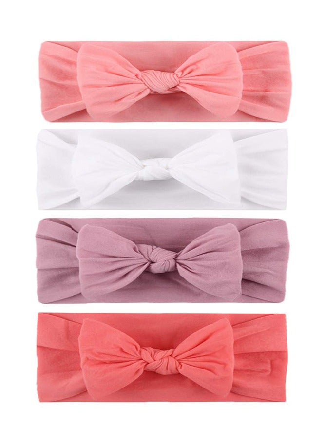Sharpdo 8-Piece Baby Girls Headband Stretchy Nylon Soft Headband with Bowknot for Baby Toddler Girls - Image 5